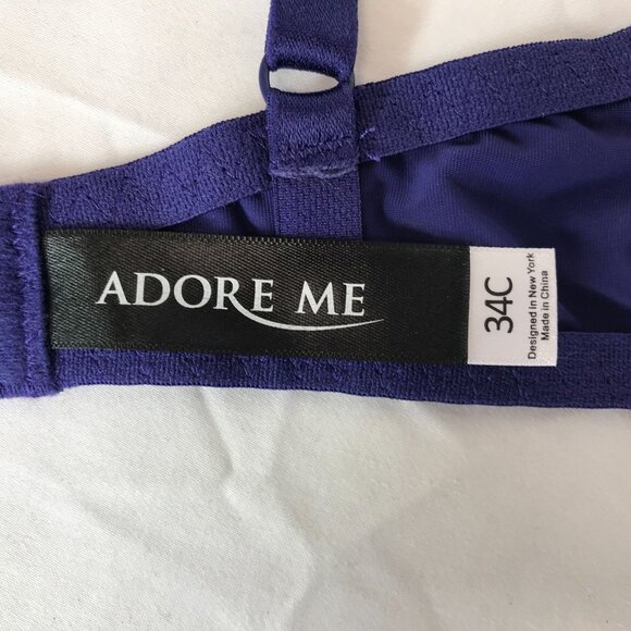 ADORE ME ~ WOMENS 34C ~ BLUE LACE UNDERWIRE BRA - Picture 5 of 5